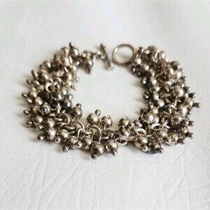 SILPADA Cha Cha 925 Sterling Silver Ball Bead Toggle Clasp Bracelet B0919 8" 70g